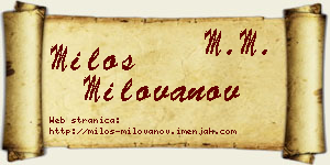 Miloš Milovanov vizit kartica